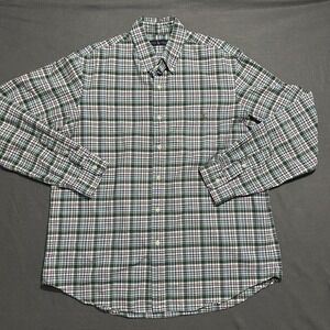 Polo Ralph Lauren Shirt Mens XL Blue Green Plaid Button Up Long Sleeve